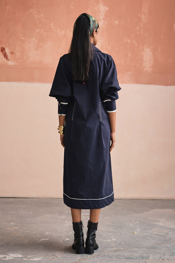 SOHO SHIRT DRESS- NAVY