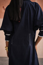 Load image into Gallery viewer, SOHO SHIRT DRESS- NAVY
