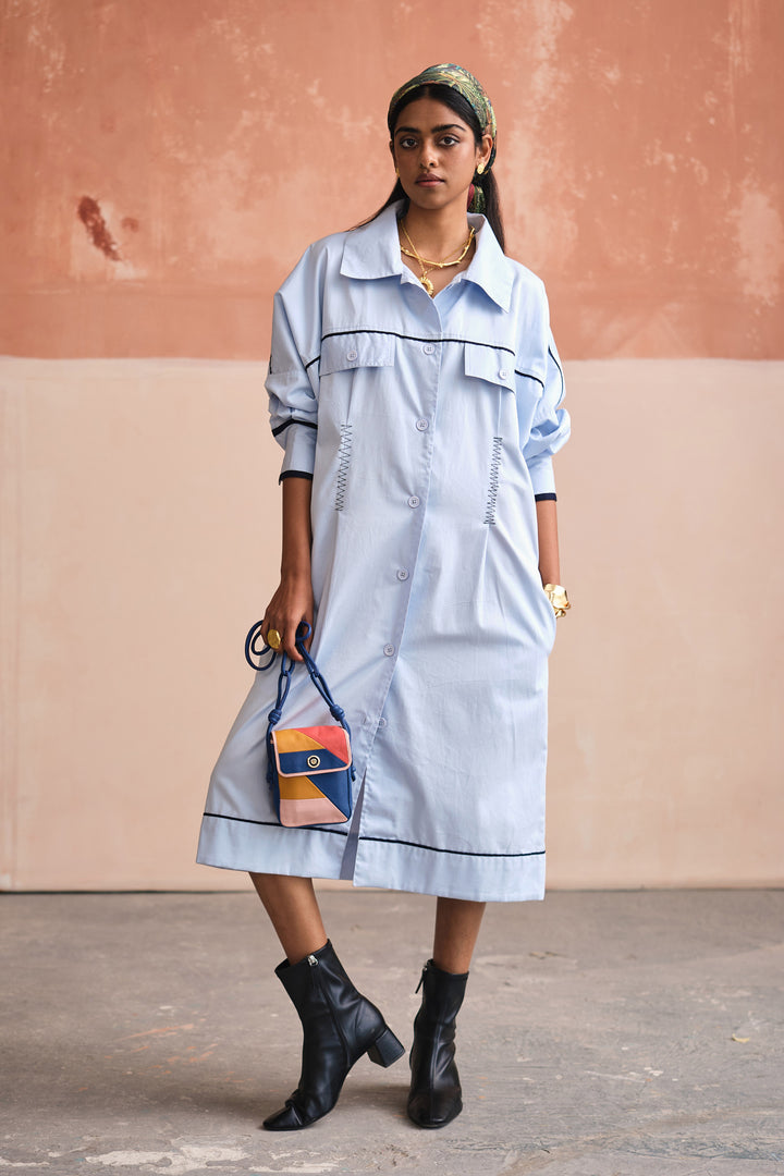 SOHO SHIRT DRESS- SUMMER SKY