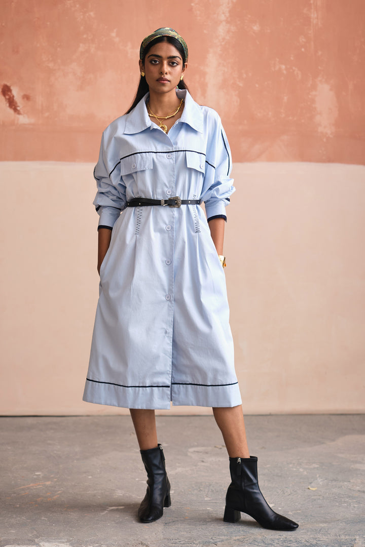 SOHO SHIRT DRESS- SUMMER SKY