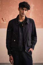 Load image into Gallery viewer, ALVARO CROPPED JACKET SET- BLACK
