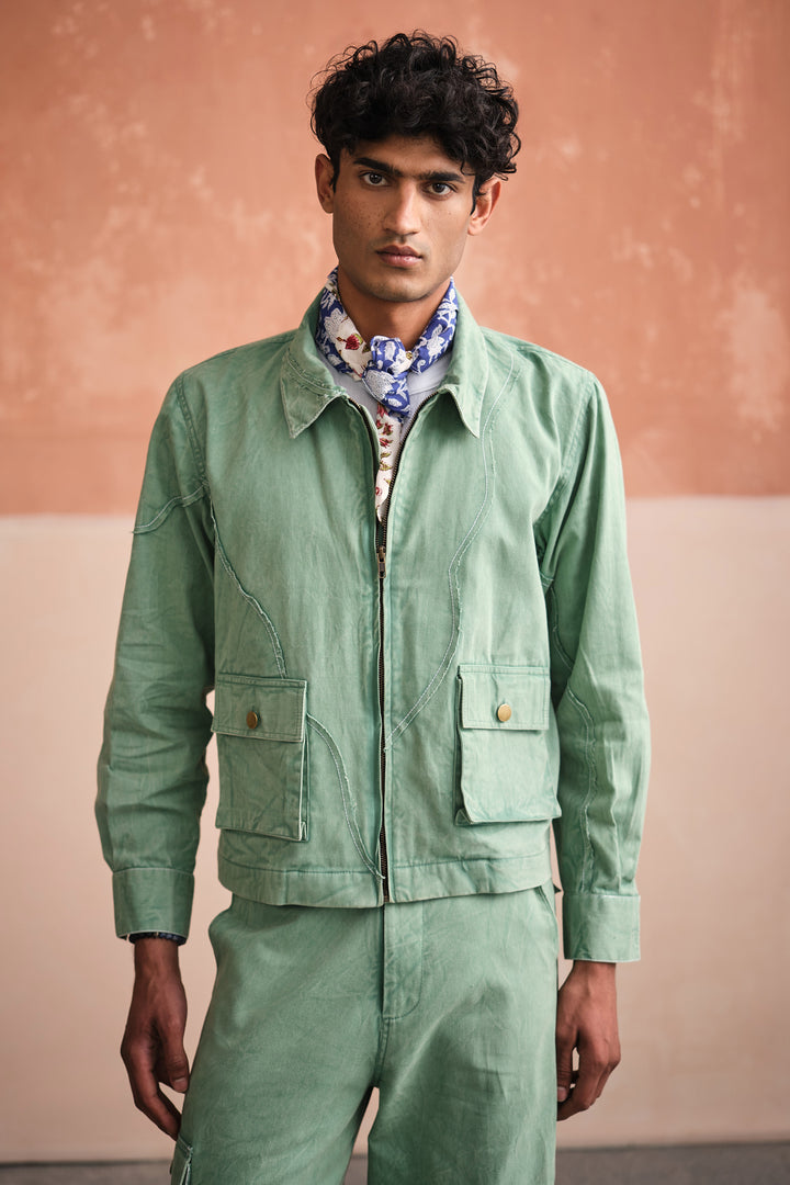 ALVARO CROPPED JACKET - SAGE