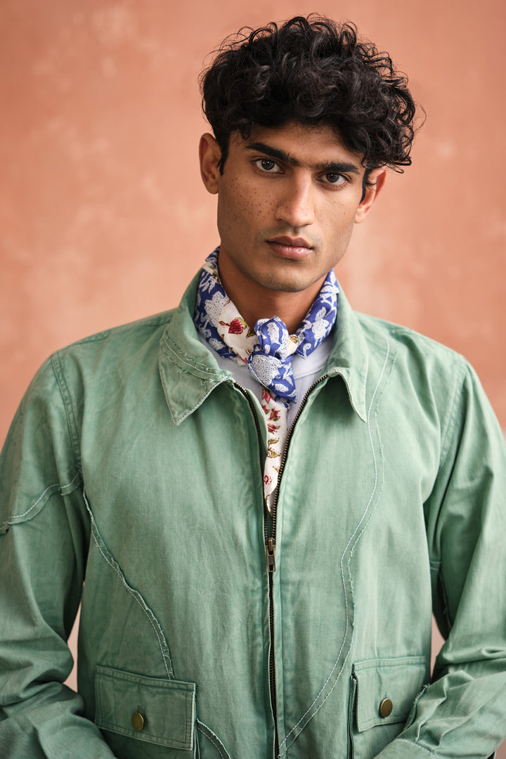 ALVARO CROPPED JACKET - SAGE