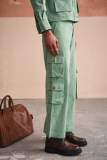 Load image into Gallery viewer, ALVARO CROPPED JACKET SET- SAGE
