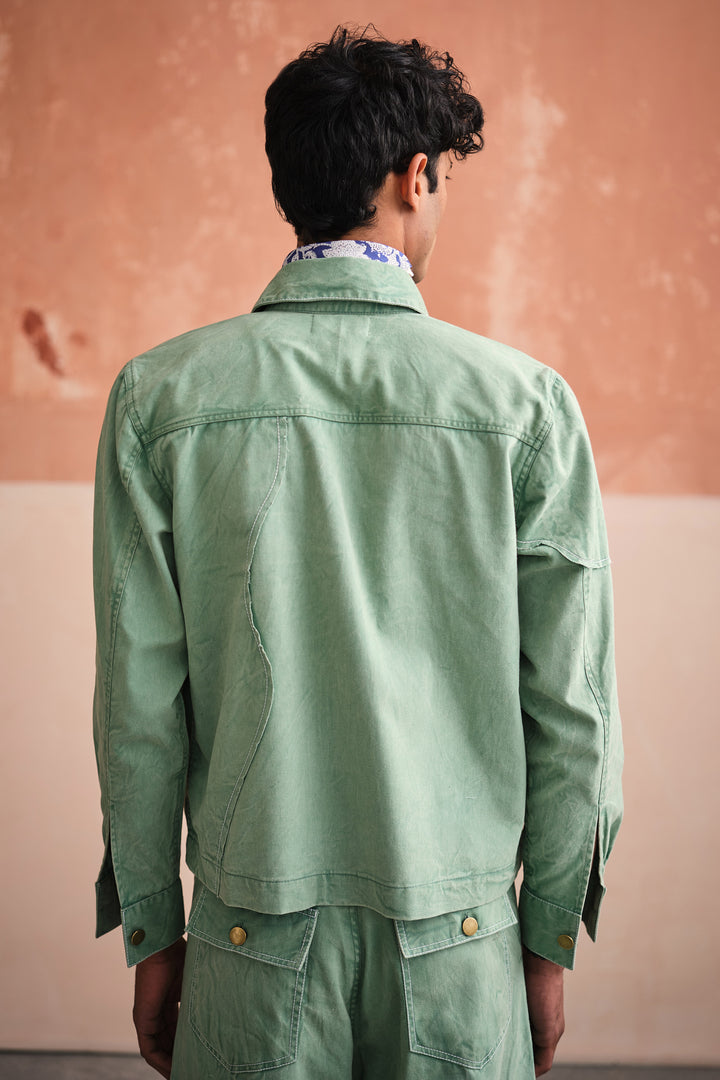 ALVARO CROPPED JACKET - SAGE