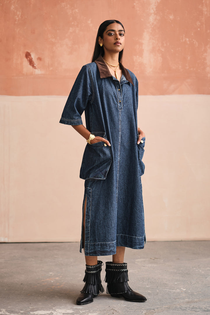 CARGO DRESS-DENIM