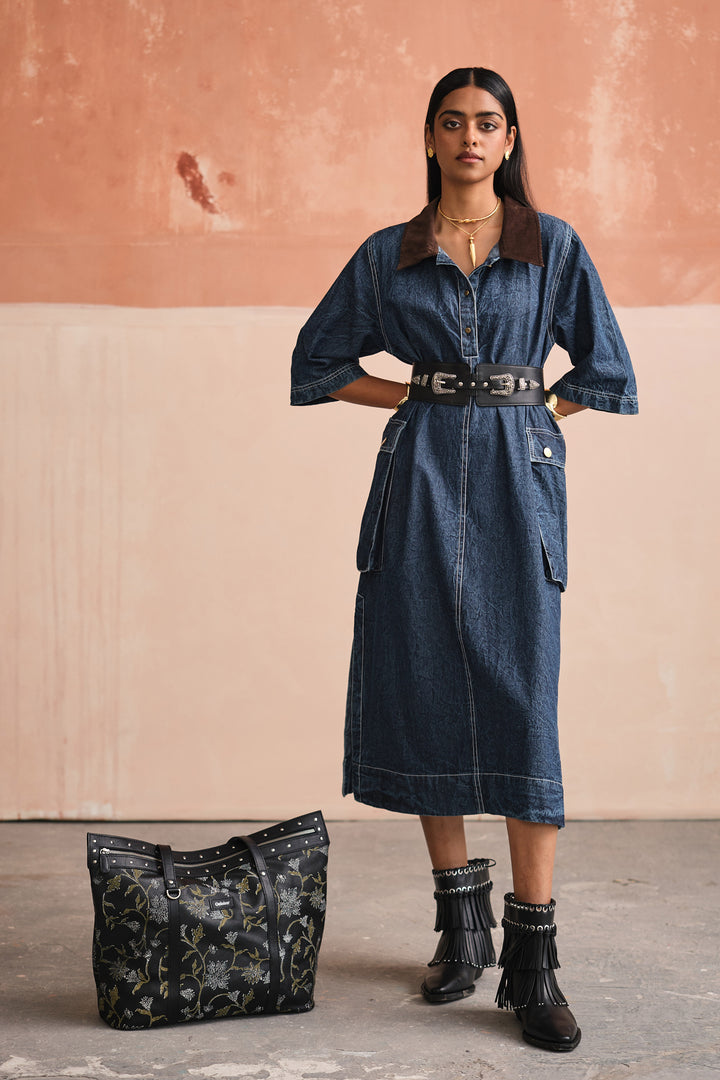 CARGO DRESS-DENIM