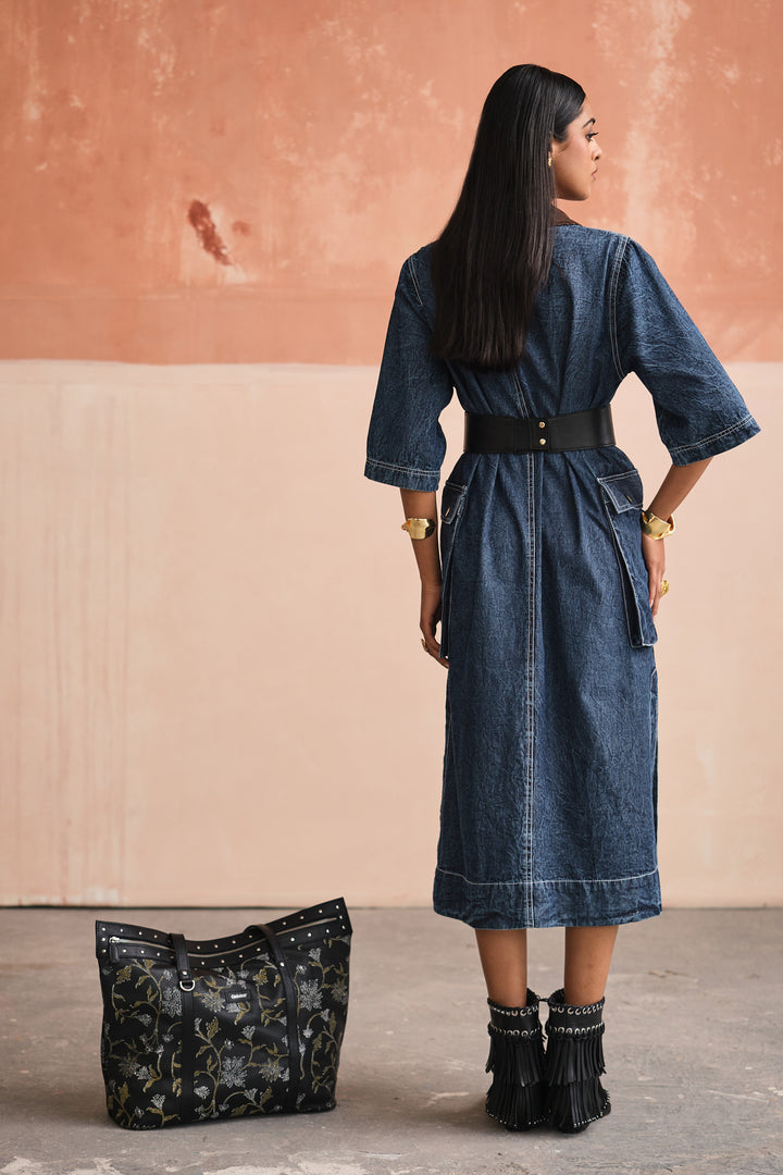 CARGO DRESS-DENIM