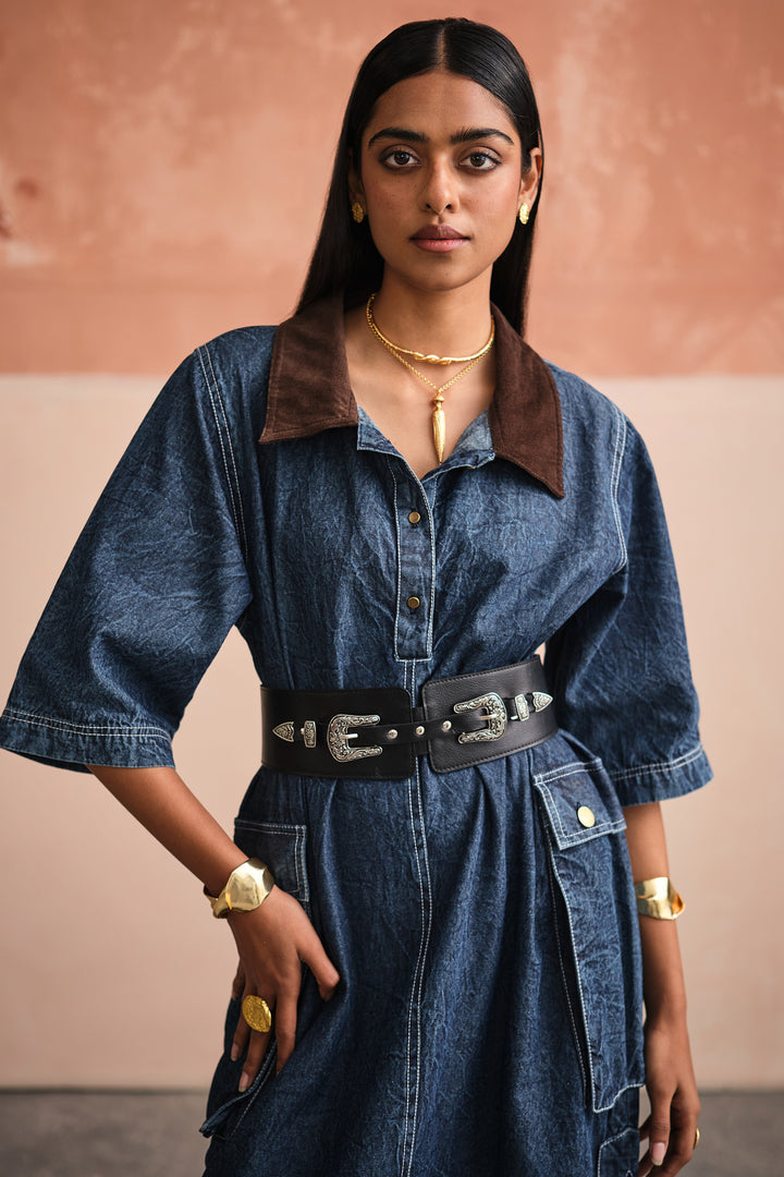 CARGO DRESS-DENIM