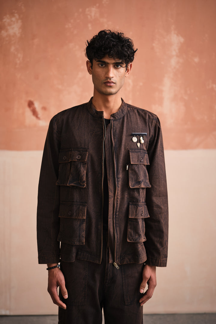 UTILITY JACKET-STONED BLACK