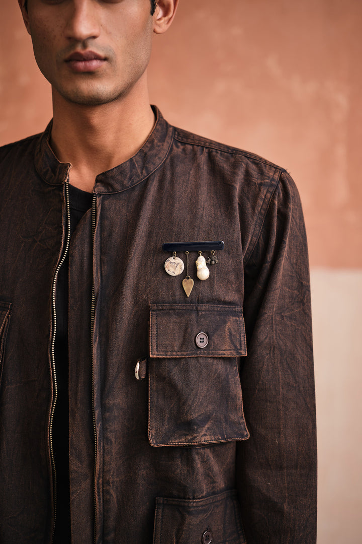 UTILITY JACKET-STONED BLACK