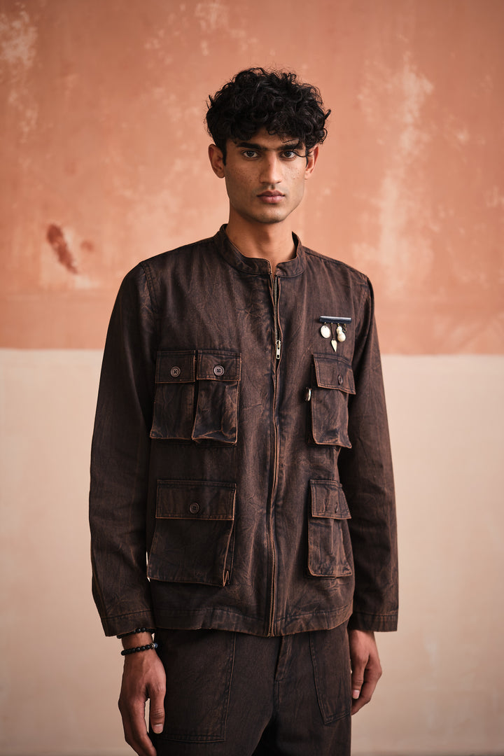 UTILITY JACKET-STONED BLACK