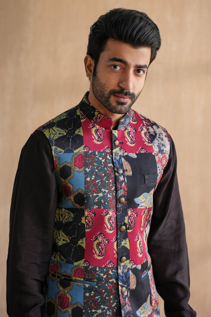 FAIZ NEHRU JACKET-PATCHWORK