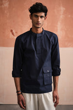 Load image into Gallery viewer, YOKO TAILORED SHIRT- NAVY
