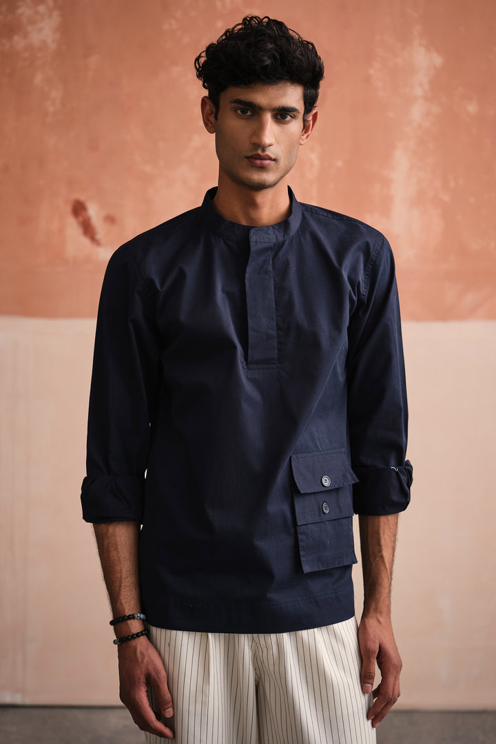 YOKO TAILORED SHIRT- NAVY