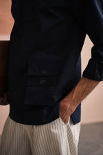 Load image into Gallery viewer, YOKO TAILORED SHIRT- NAVY
