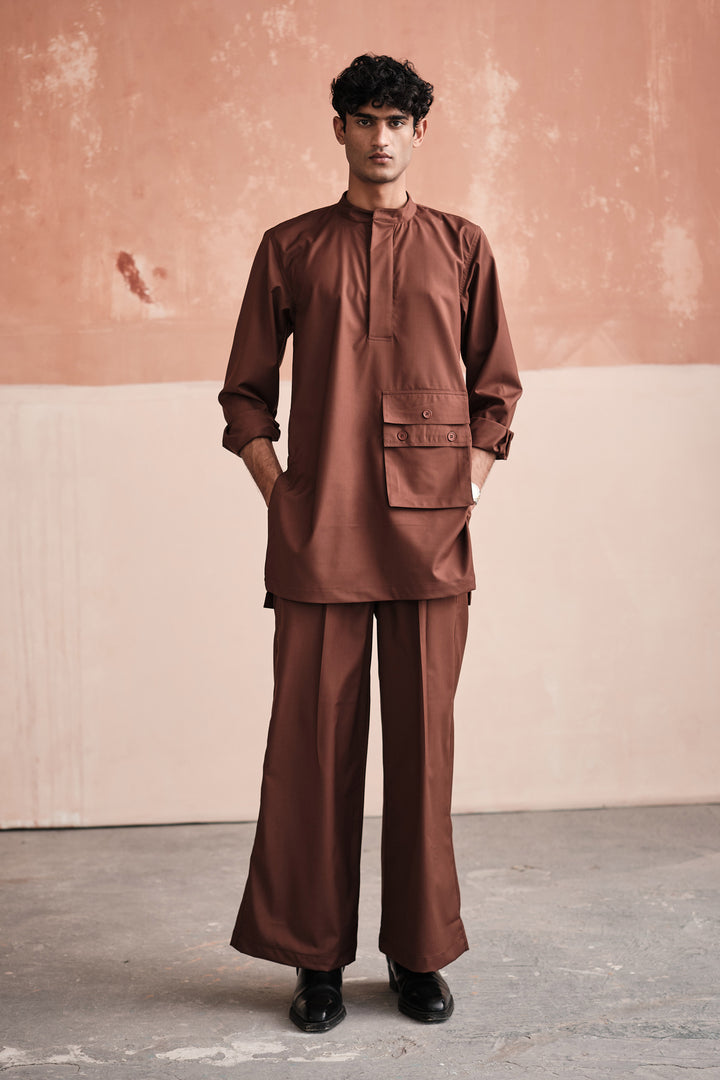 MEHFIL KURTA SET- RUST