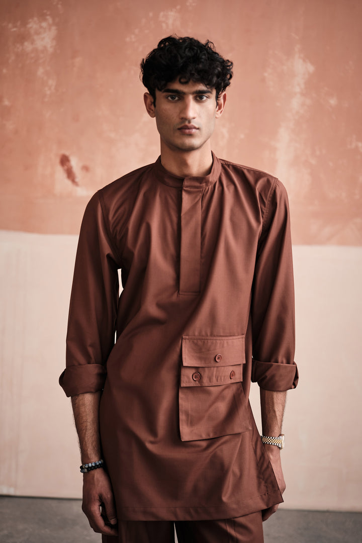 MEHFIL KURTA SET- RUST