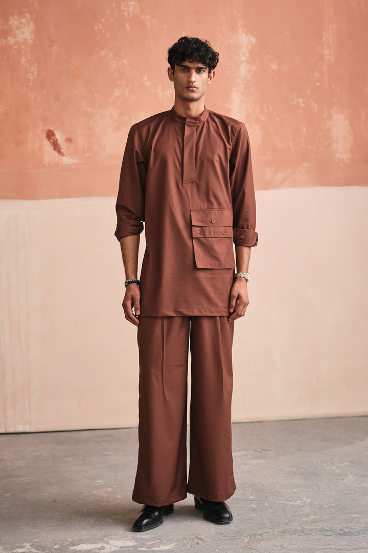 MEHFIL KURTA SET- RUST