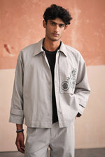 Load image into Gallery viewer, ANDREW BUTTON DOWN JACKET SET-GREY
