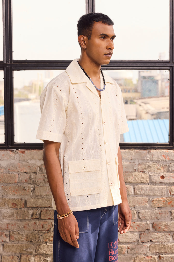 EMBROIDERED CUBAN COLLAR SHIRT