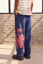 Load image into Gallery viewer, ZULFEIN WIDE PANTS- BLUE
