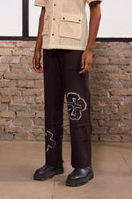 Load image into Gallery viewer, UNFINISHED GRAFITTI WIDE PANTS- STONED BLACK
