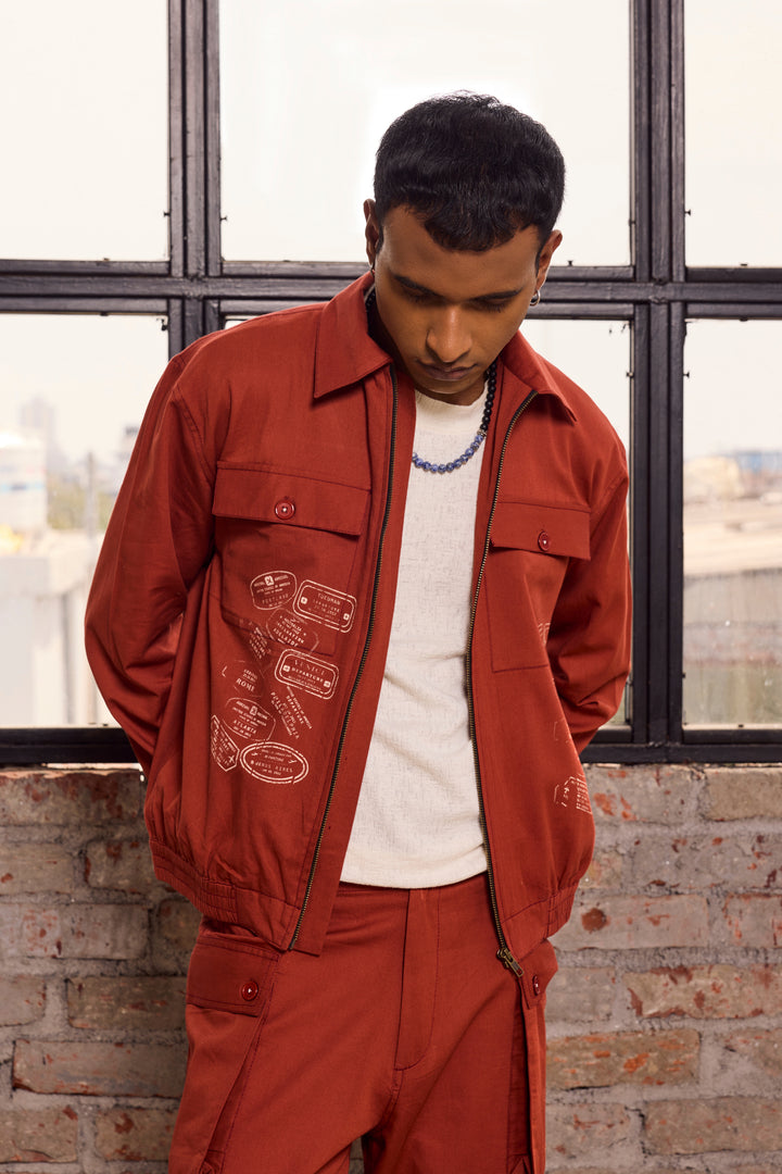 TRAVELLERS COTTON JACKET -CRAYON RED