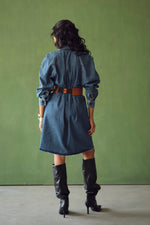 Load image into Gallery viewer, FIONA SHORT DRESS-DENIM
