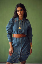 Load image into Gallery viewer, FIONA SHORT DRESS-DENIM
