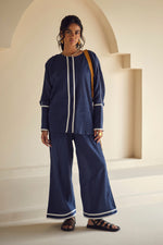 Load image into Gallery viewer, SAILOR CRUSHED COTTON SET-NAVY
