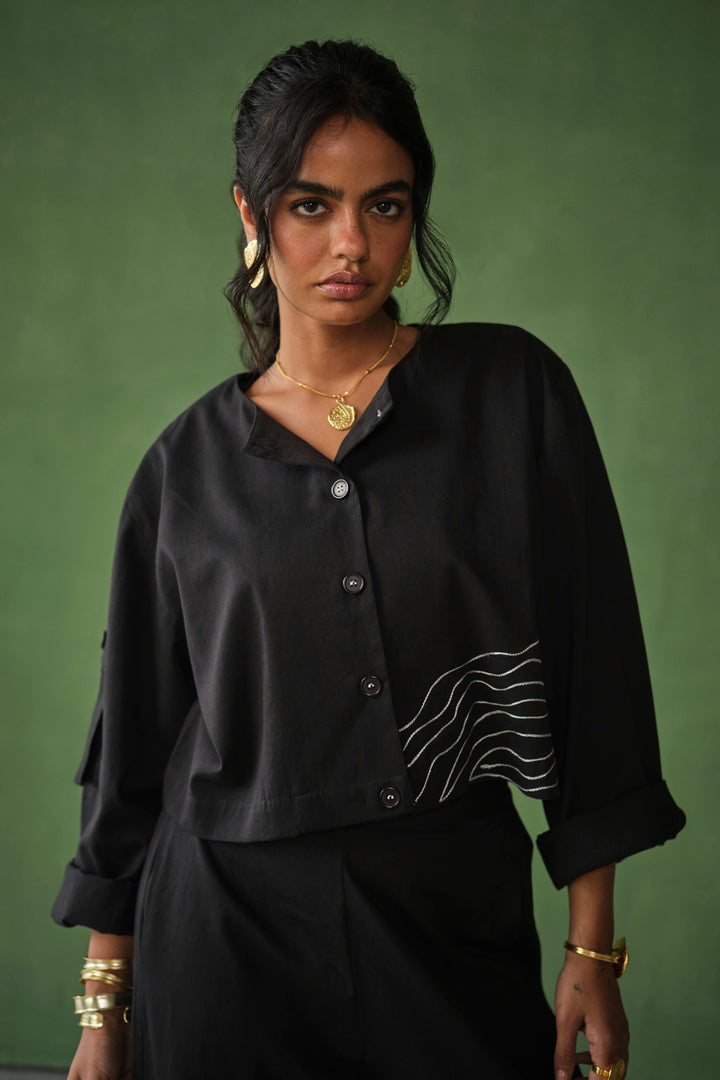 MASAI EMBROIDERED SET - BLACK