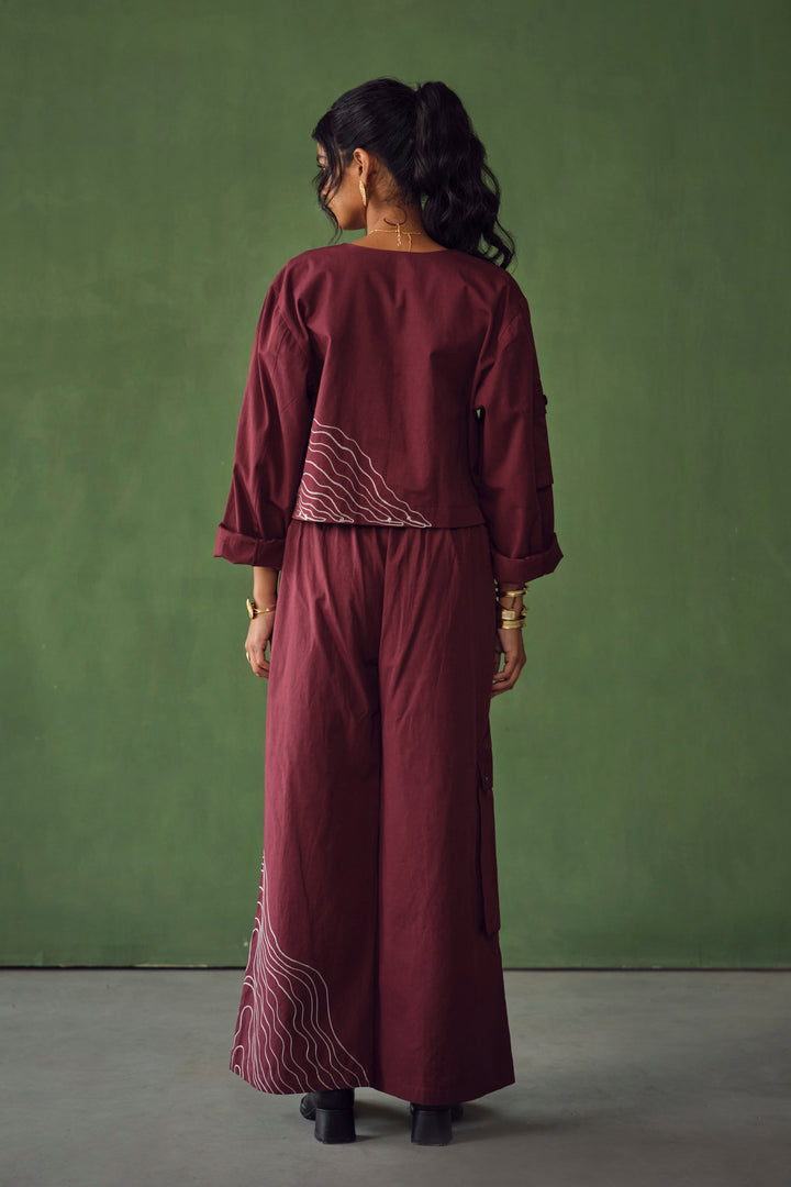 MASAI EMBROIDERED SET - MAROON