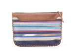Load image into Gallery viewer, Woven Clutch- Blue White Stripe - October Jaipur
